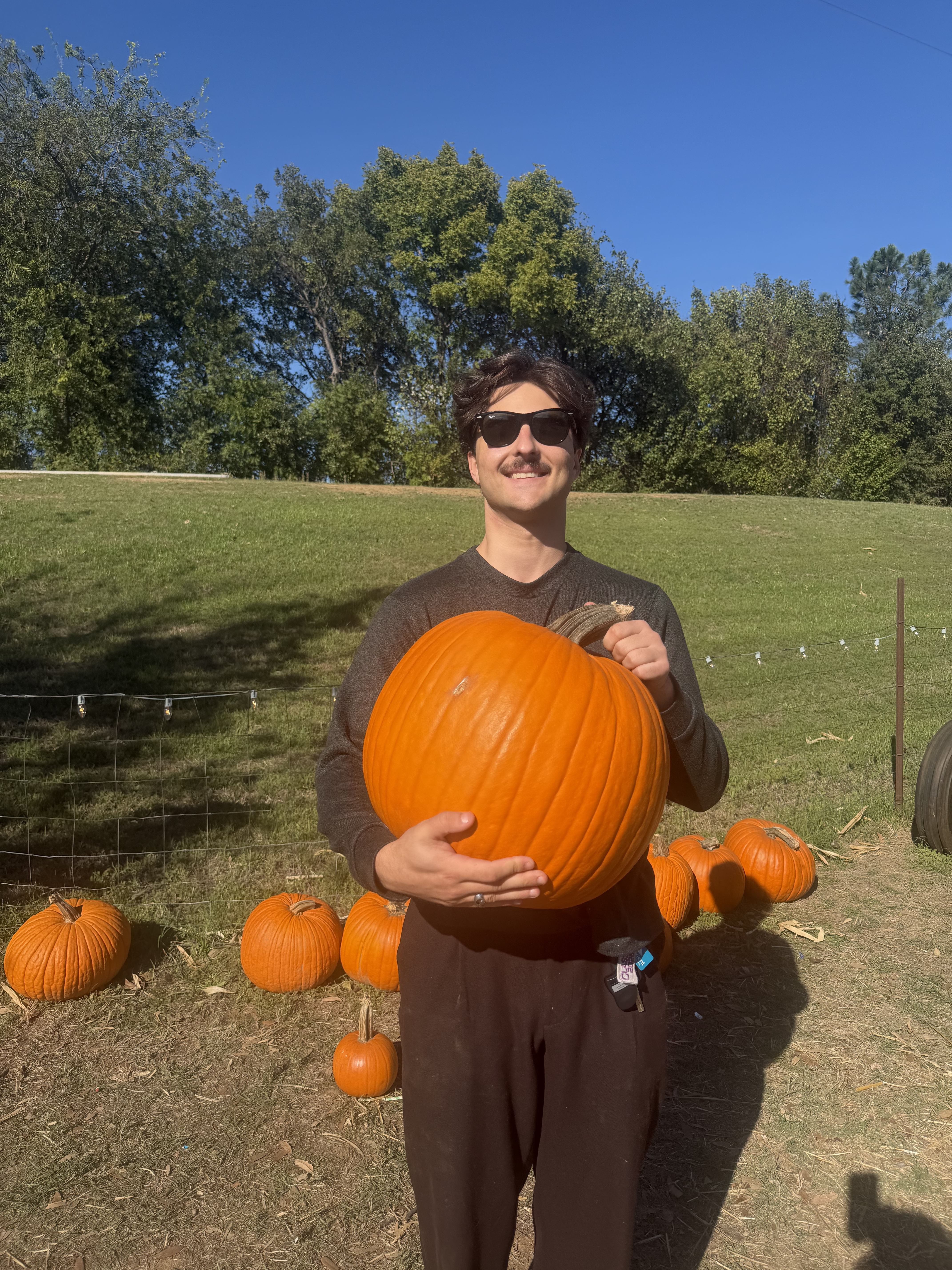 Chris with a pumpkin